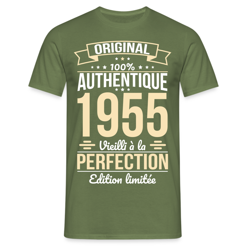 T-shirt Homme - Anniversaire 70 Ans - Original 1955 - vert militaire