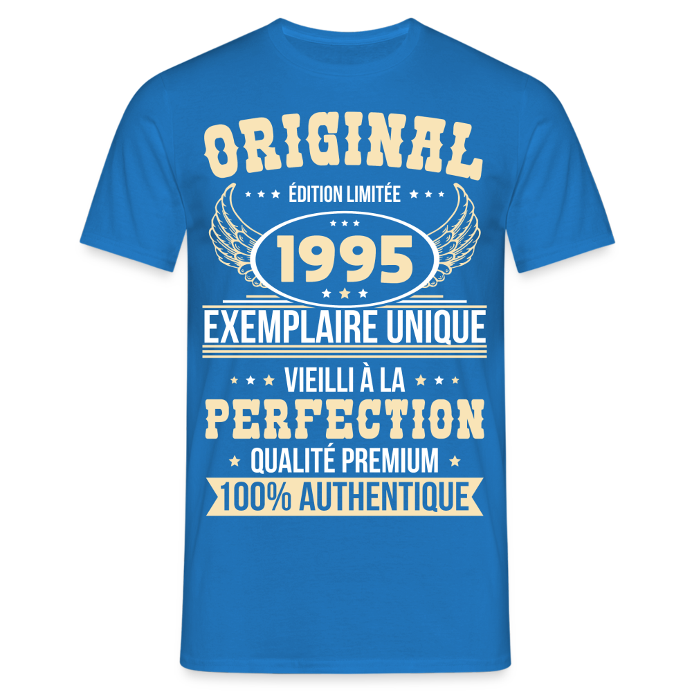 T-shirt Homme - Anniversaire 30 Ans - Original 1995 - bleu royal