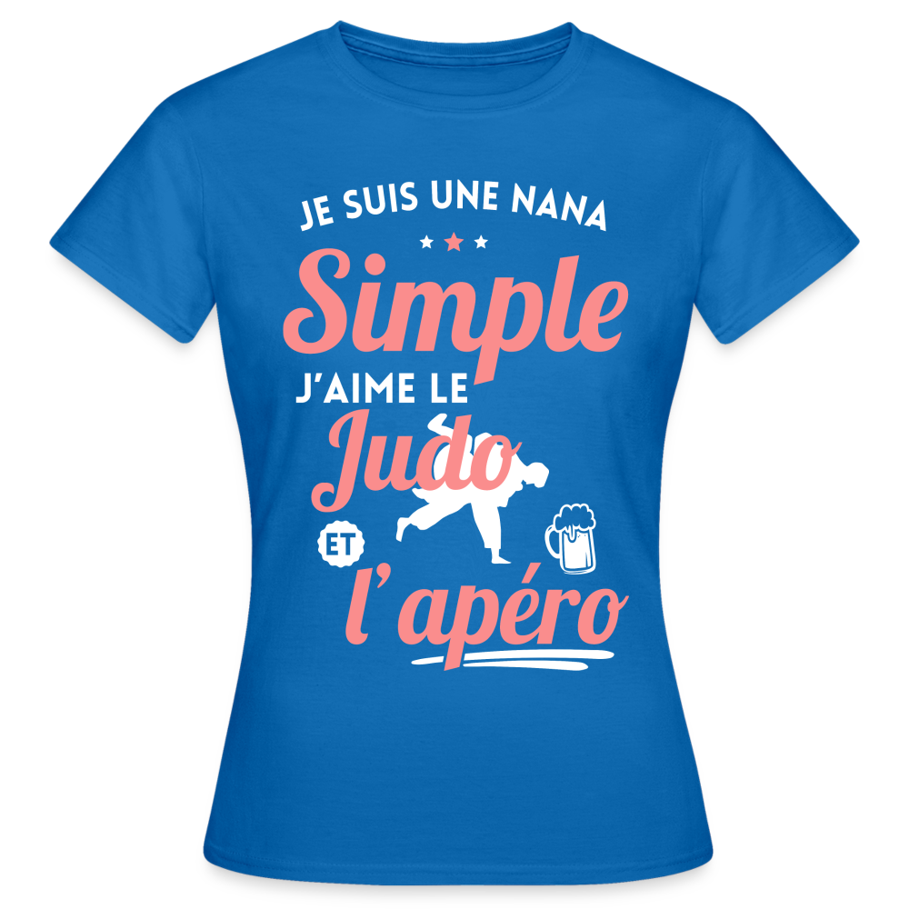 T-shirt Femme - J'aime le judo et l'apéro - bleu royal