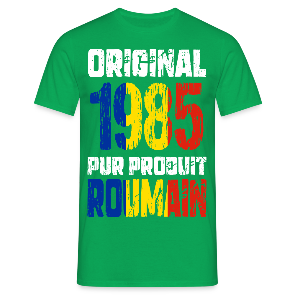 T-shirt Homme - Anniversaire 40 Ans - Original 1985 - Pur produit Roumain - vert