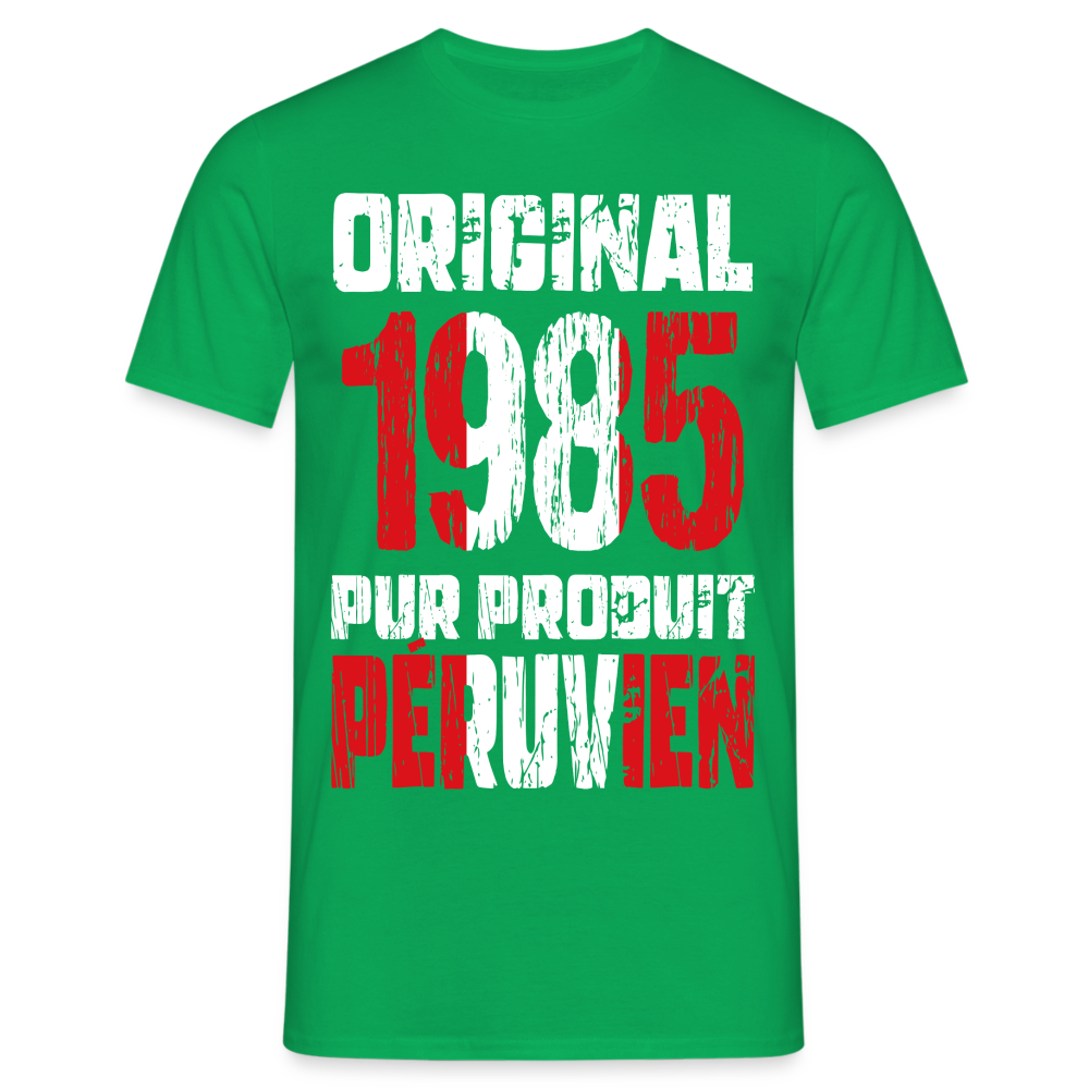 T-shirt Homme - Anniversaire 40 Ans - Original 1985 - Pur produit Péruvien - vert