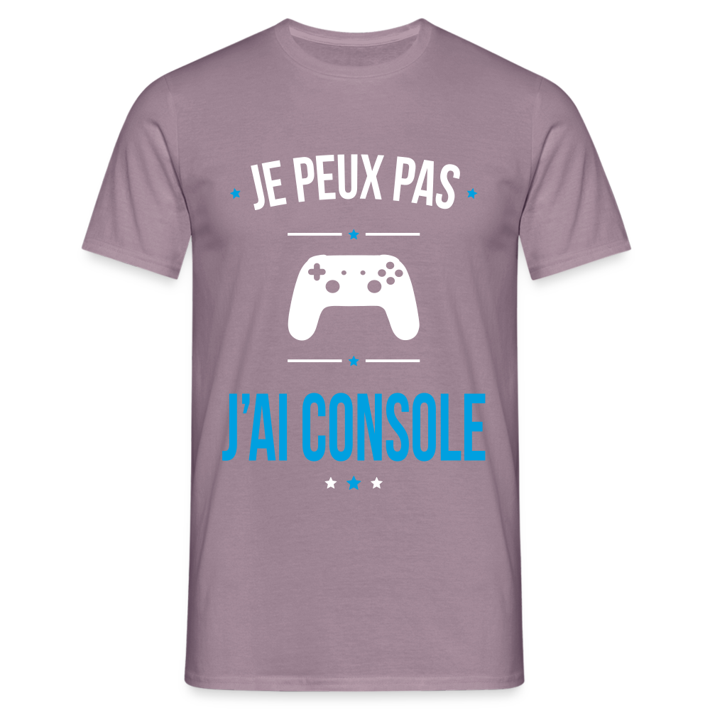 T-shirt Homme - Je peux pas j'ai Console - mauve gris 