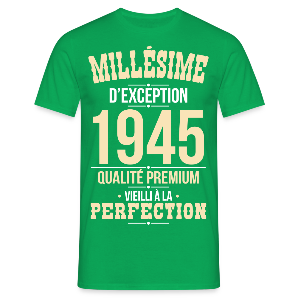 T-shirt Homme - Anniversaire 80 Ans - Millésime 1945 - vert