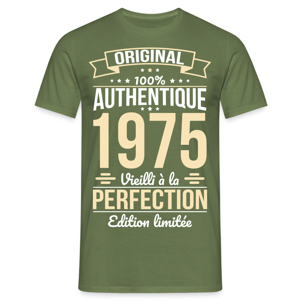 T-shirt Homme - Anniversaire 50 Ans - Original 1975 - vert militaire