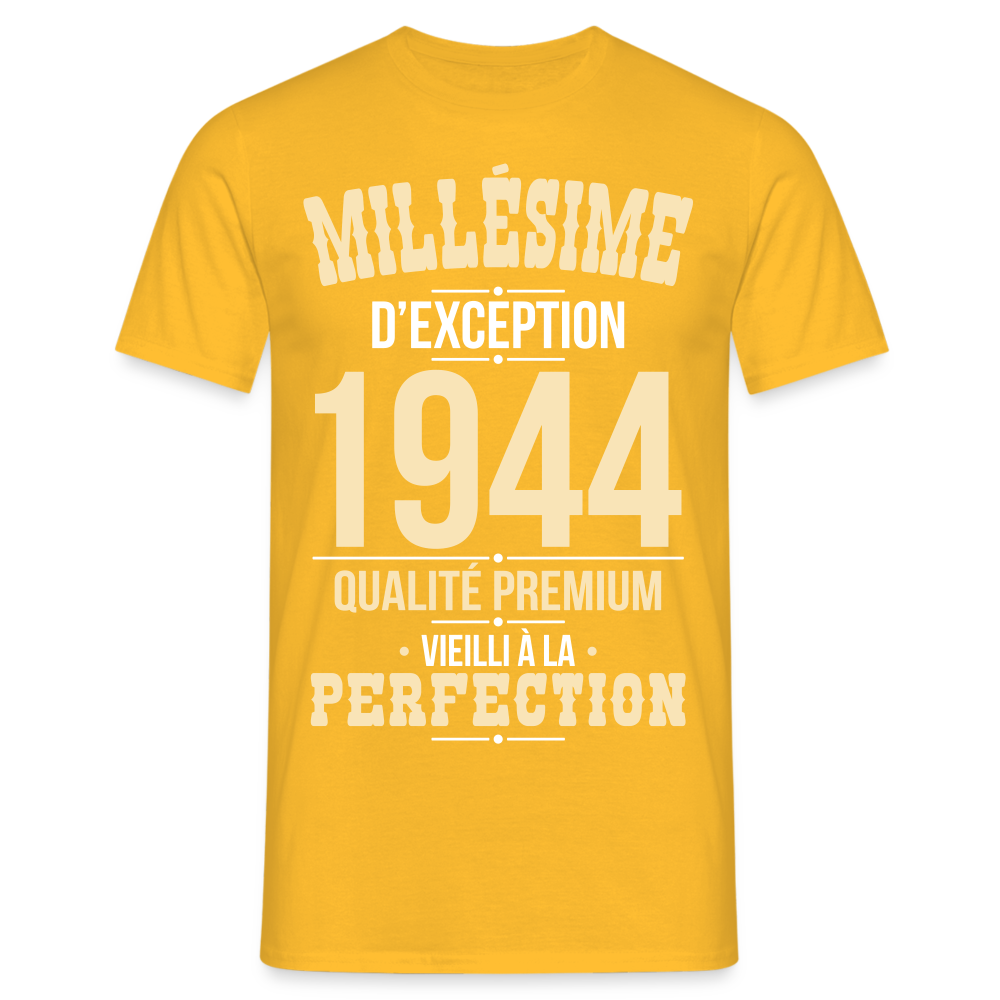 T-shirt Homme - Anniversaire 80 Ans - Millésime 1944 - jaune