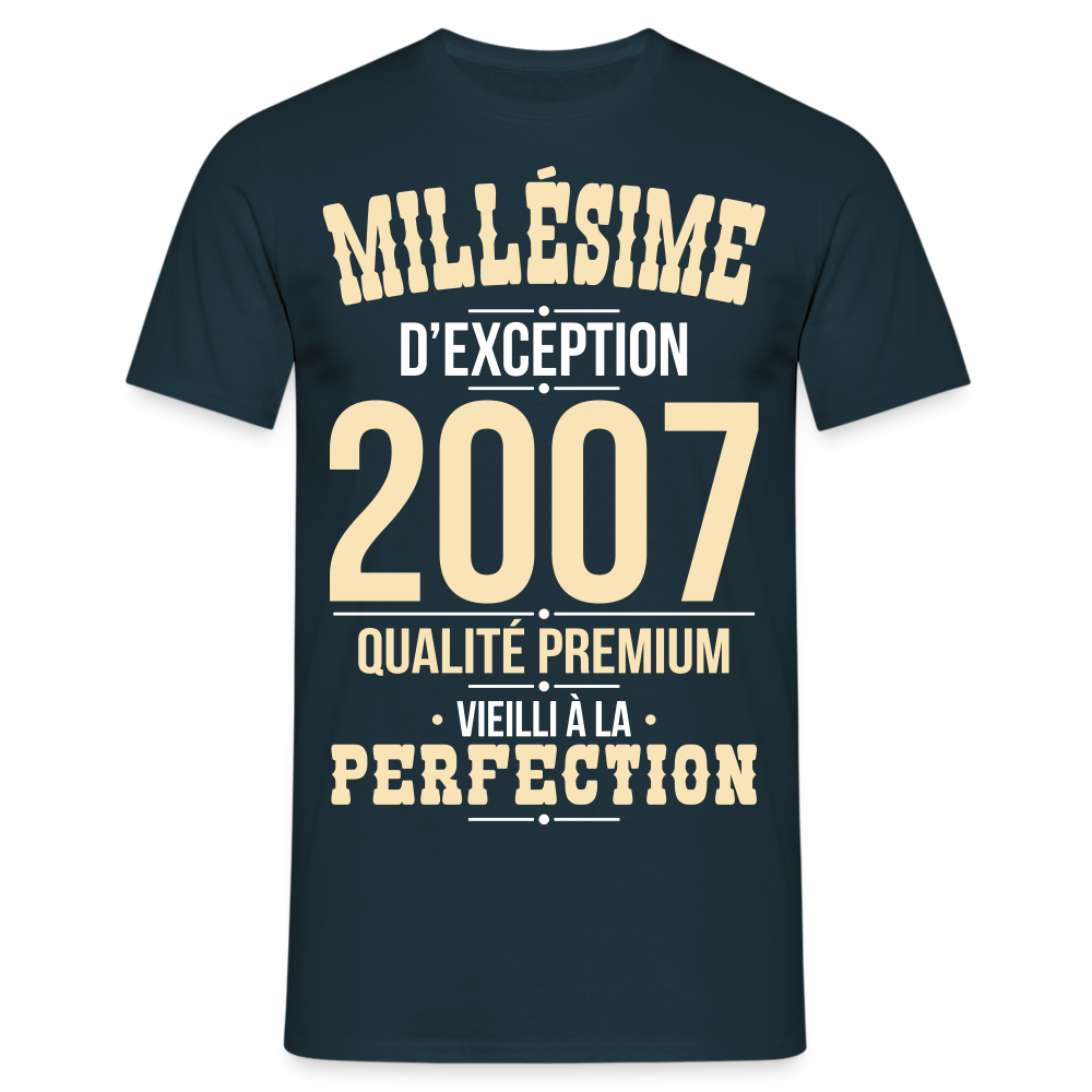 T-shirt Homme - Anniversaire 18 Ans - Millésime 2007 - marine