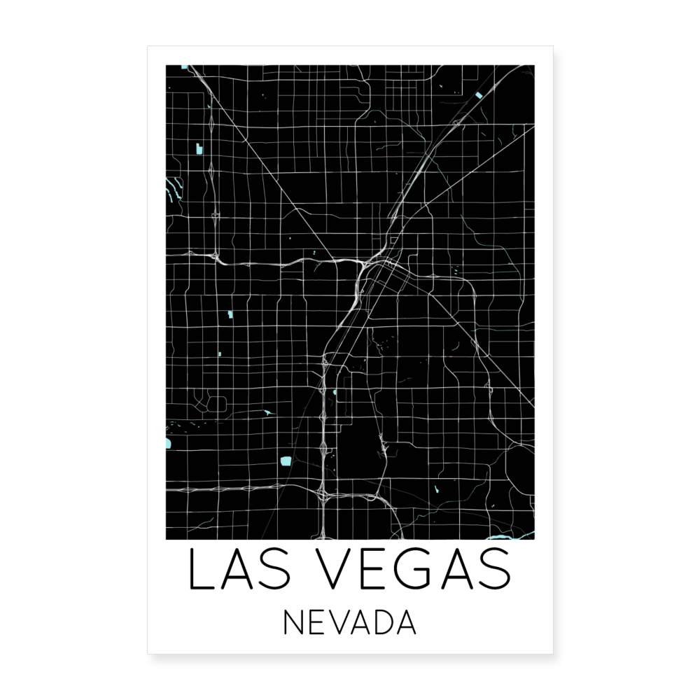 Poster Las Vegas - Plan Las Vegas - 40 x 60 cm - blanc