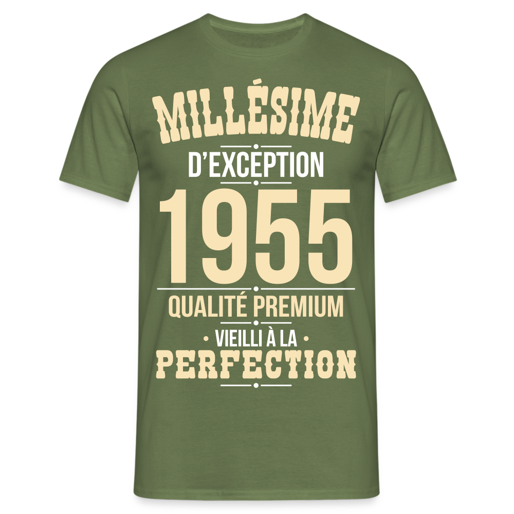 T-shirt Homme - Anniversaire 70 Ans - Millésime 1955 - vert militaire