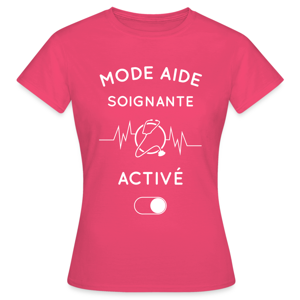 T-shirt Femme - Mode aide-soignante activé - rose azalée