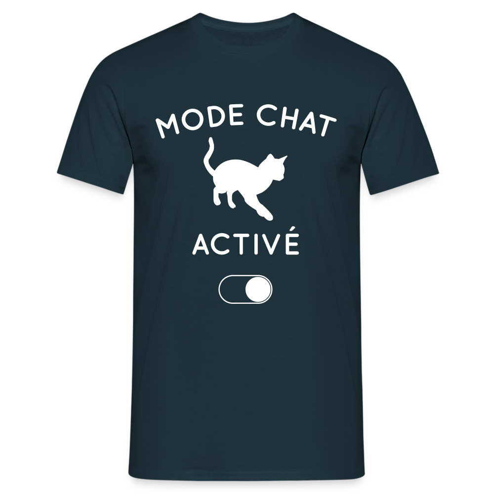 T-shirt Homme - Mode chat activé - marine