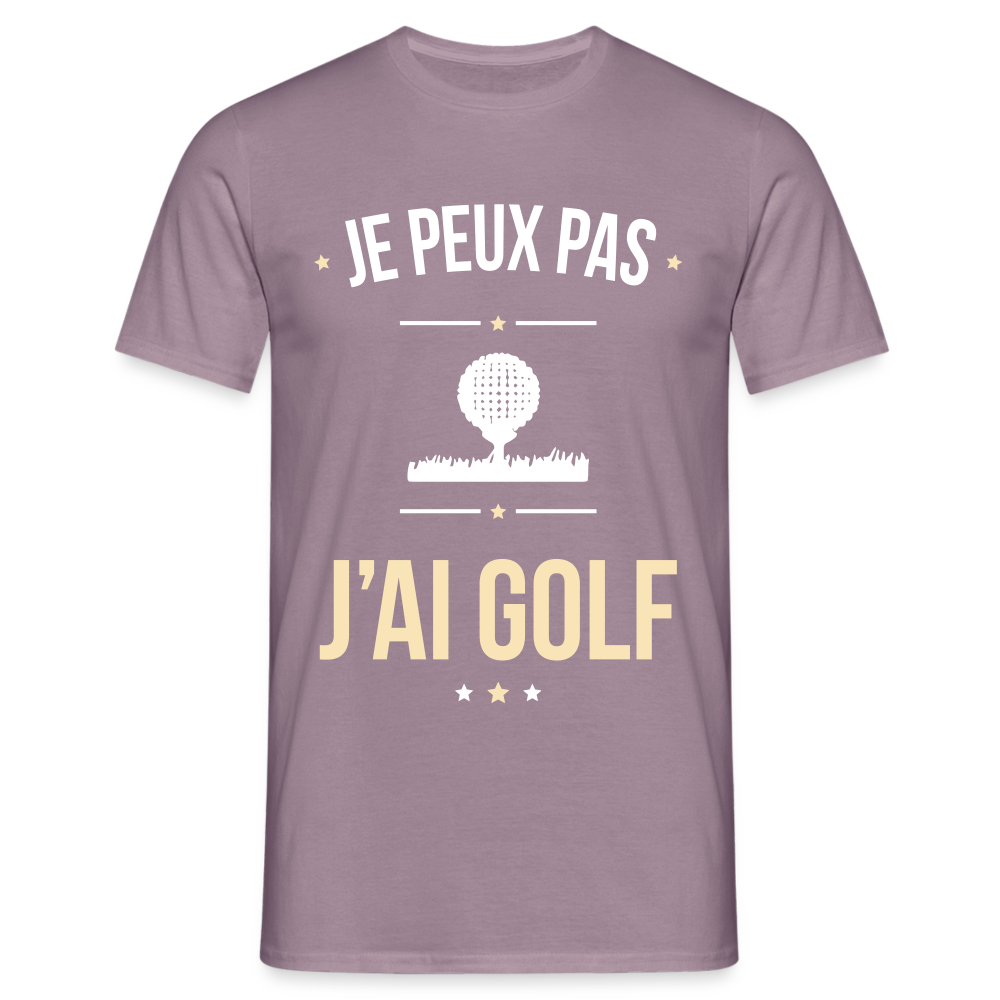 T-shirt Homme - Je peux pas j'ai Golf - mauve gris 