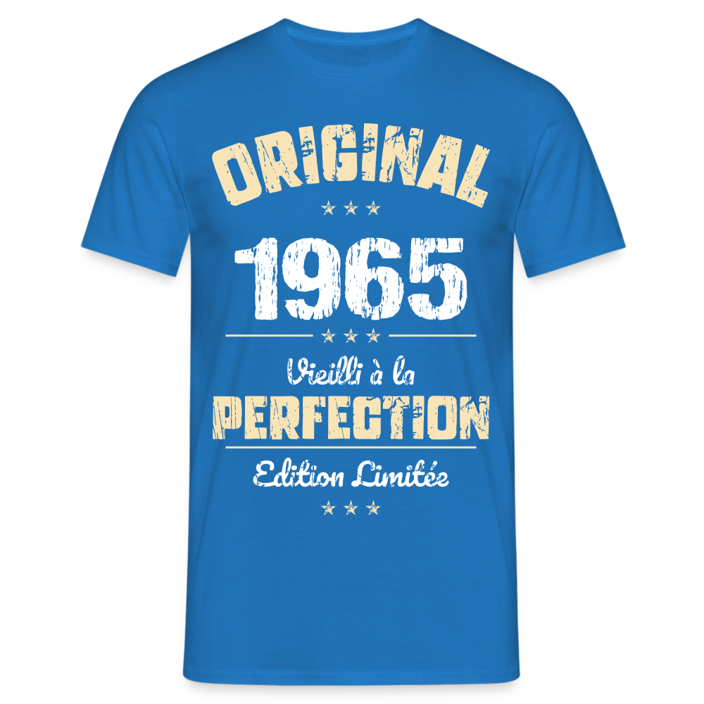 T-shirt Homme - Anniversaire 60 Ans - Original 1965 - bleu royal