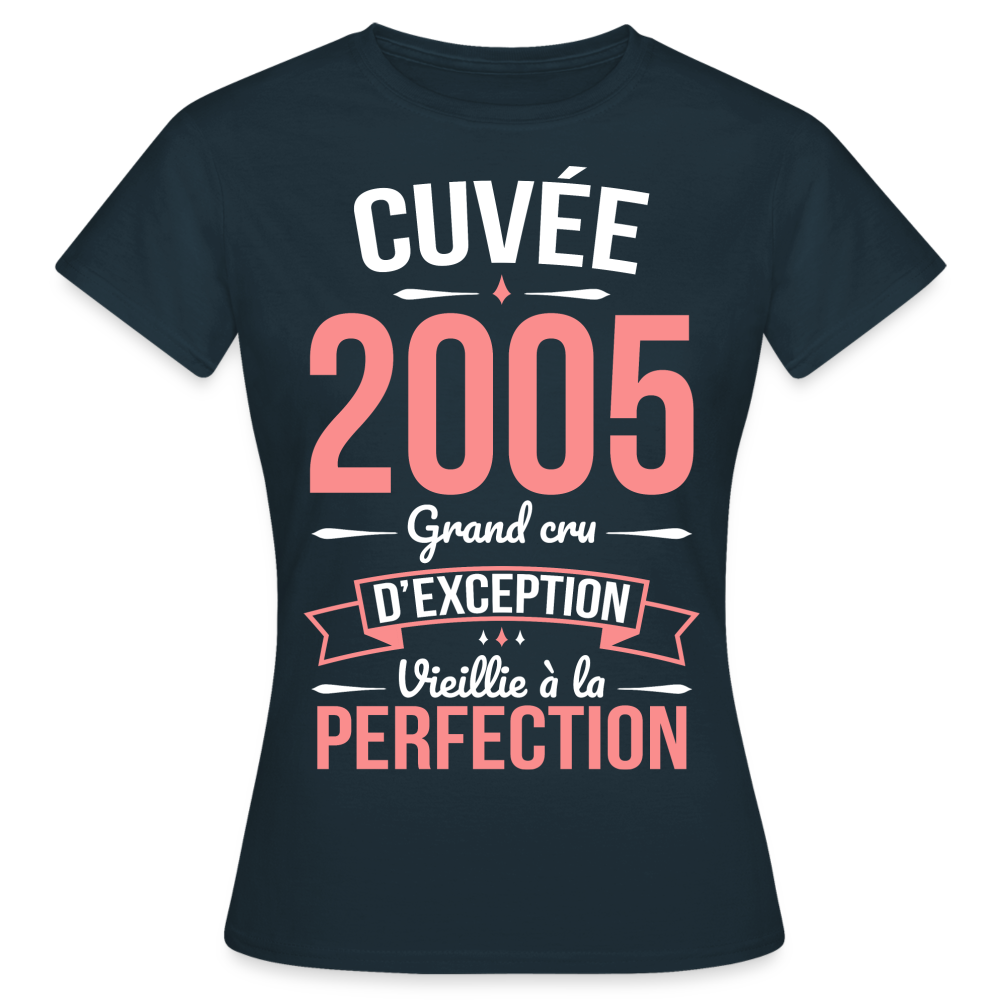 T-shirt Femme - Anniversaire 20 Ans - Cuvée 2005 - marine