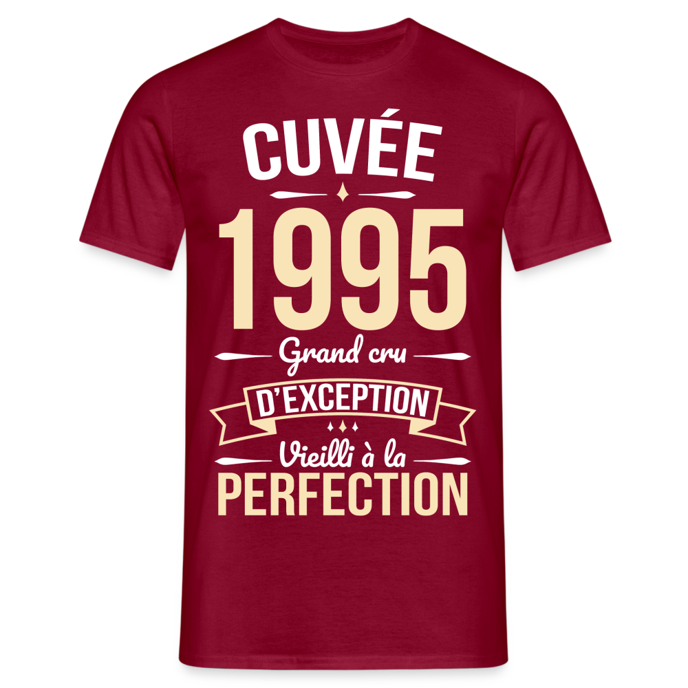 T-shirt Homme - Anniversaire 30 Ans - Cuvée 1995 - rouge brique