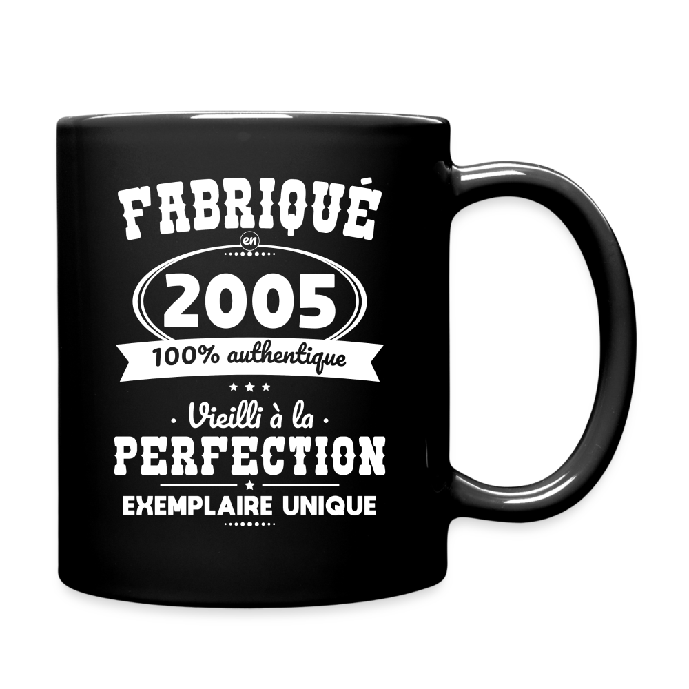 Mug uni - Anniversaire 20 Ans - Fabriqué en 2005 - noir