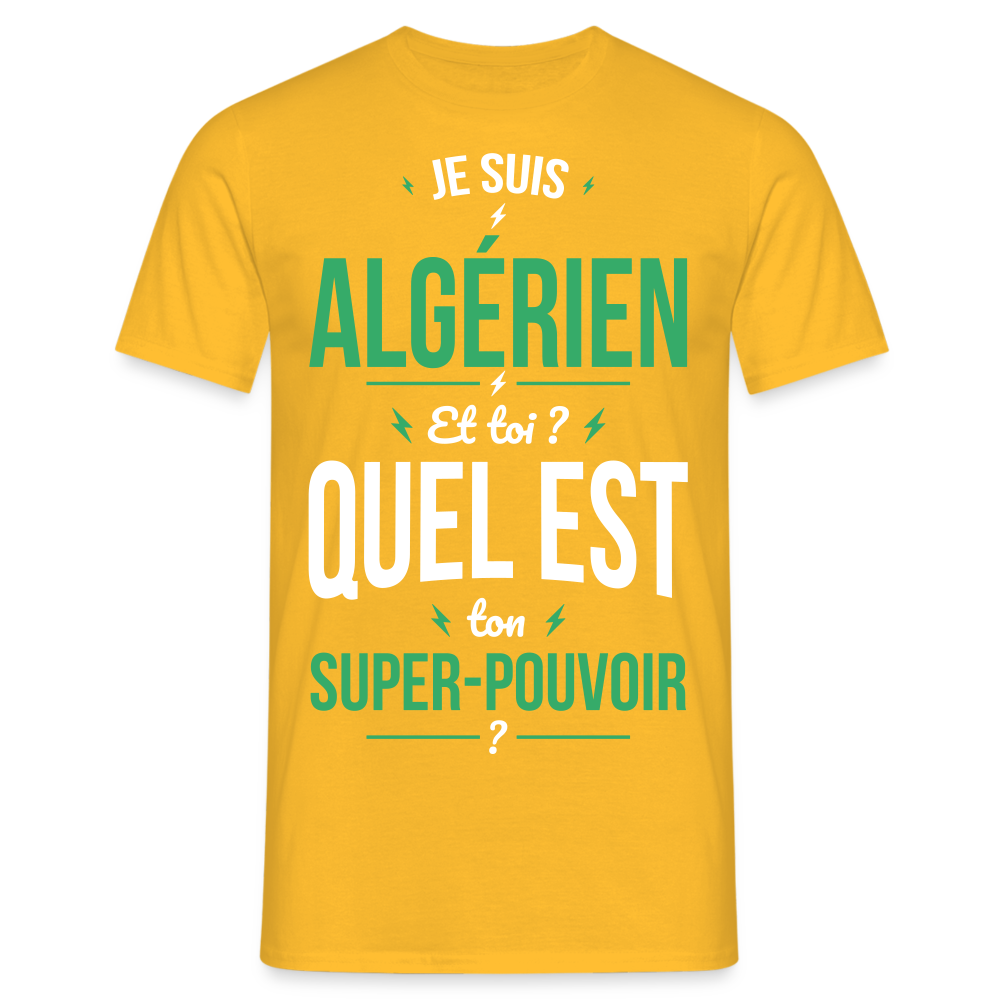 T-shirt Homme - Je suis Algérien - Super-pouvoir - jaune