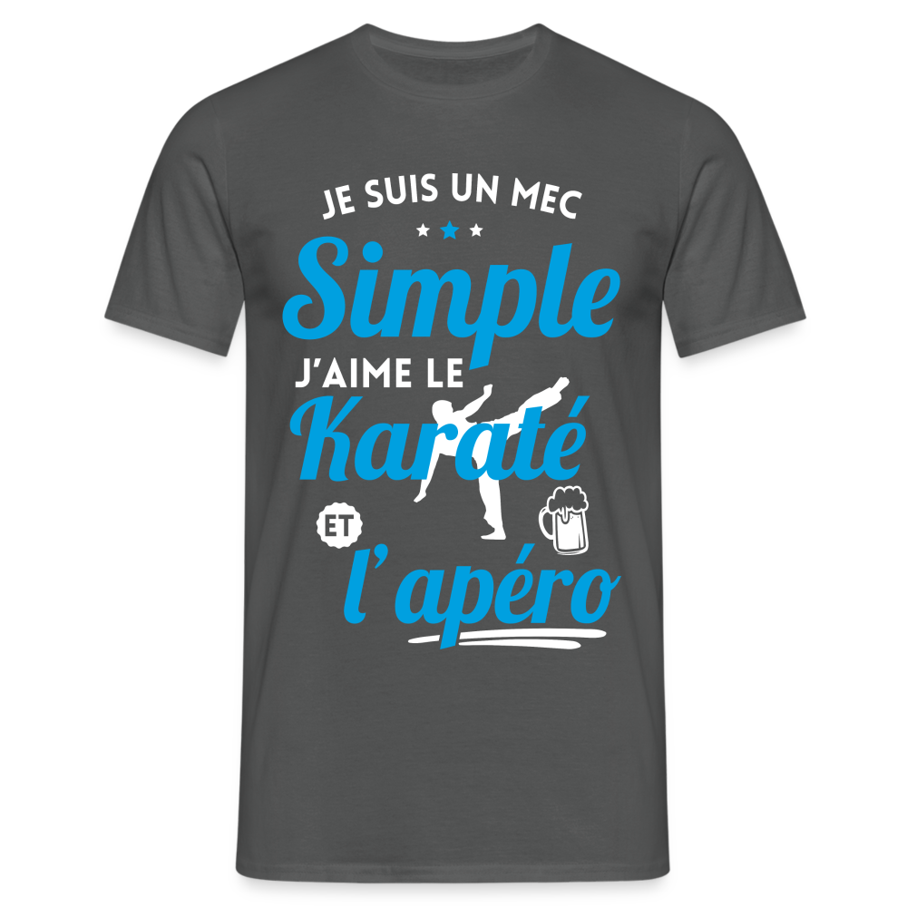 T-shirt Homme - J'aime le karaté et l'apéro - charbon