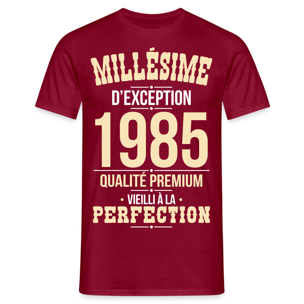 T-shirt Homme - Anniversaire 40 Ans - Millésime 1985 - rouge brique