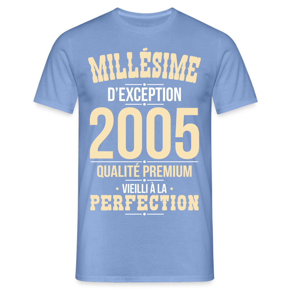 T-shirt Homme - Anniversaire 20 Ans - Millésime 2005 - carolina blue