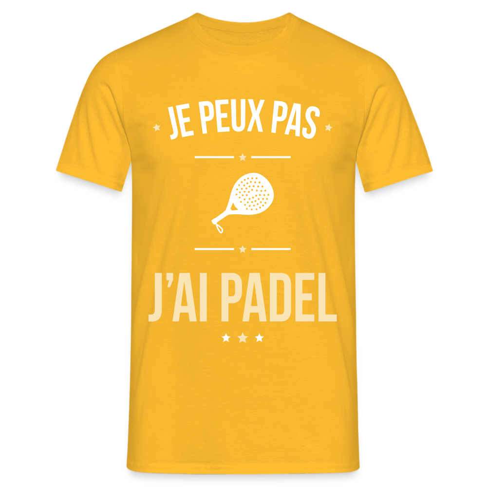 T-shirt Homme - Je peux pas j'ai Padel - jaune