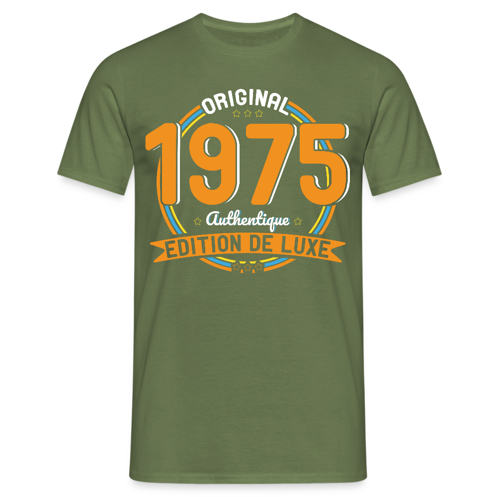 T-shirt Homme - Anniversaire 50 Ans - Original 1975 Authentique - vert militaire