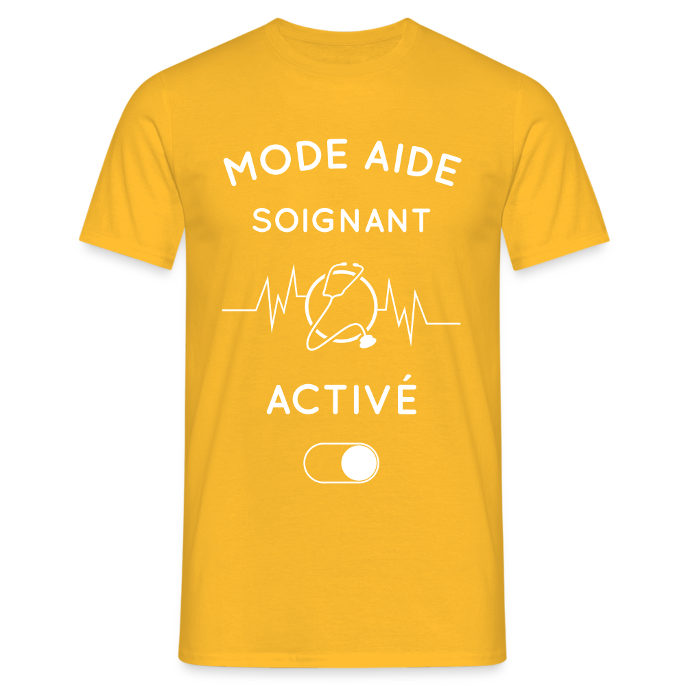 T-shirt Homme - Mode aide-soignant activé - jaune