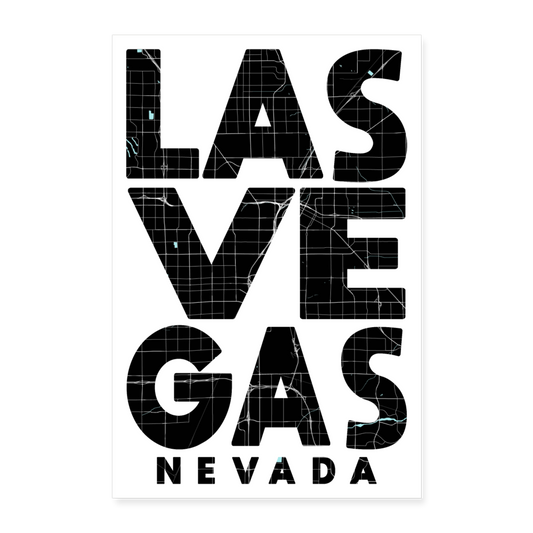 Poster Las Vegas - Plan Las Vegas - 60 x 90 cm - blanc