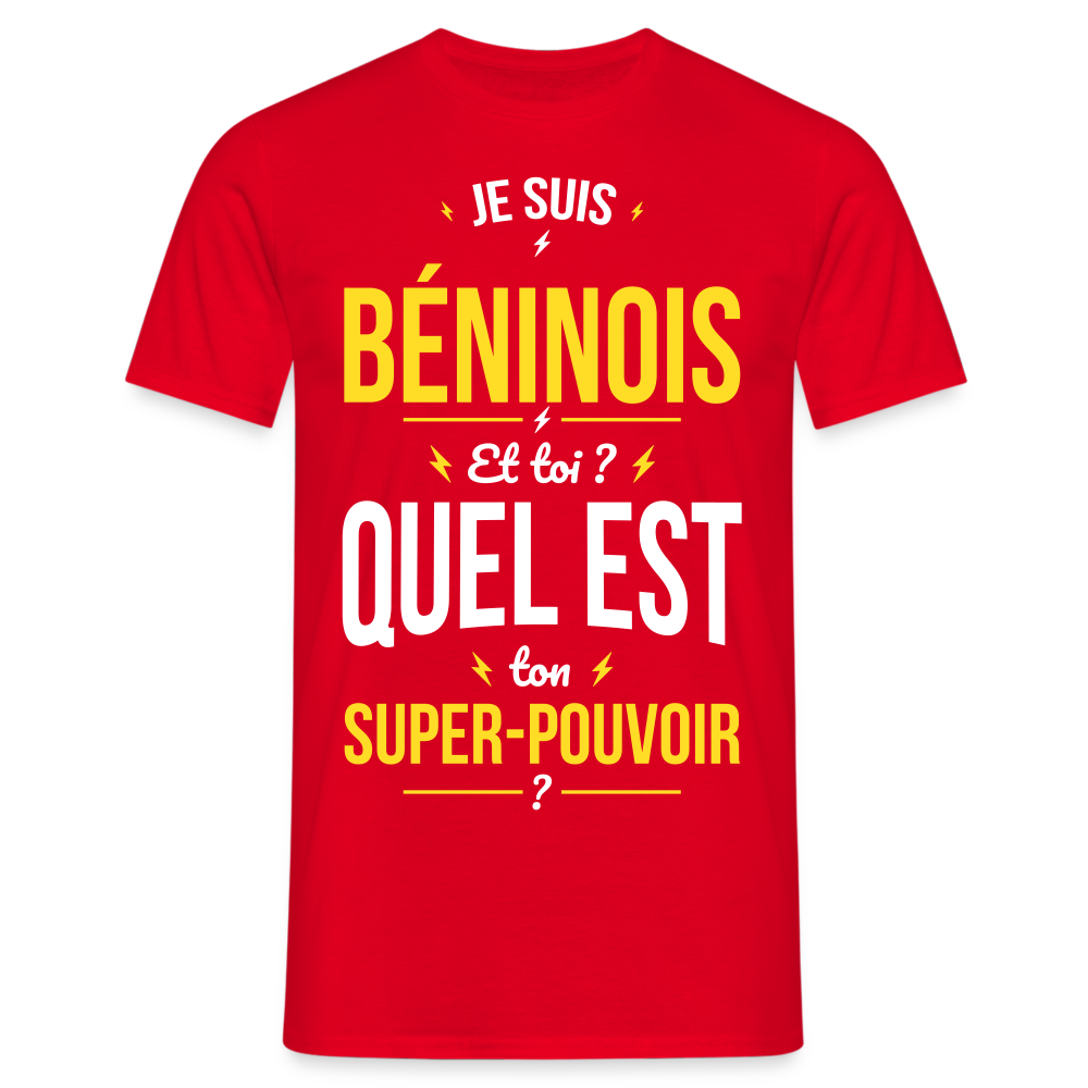 T-shirt Homme - Je suis Béninois - Super-pouvoir - rouge