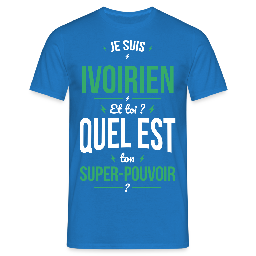 T-shirt Homme - Je suis Ivoirien - Super-pouvoir - bleu royal