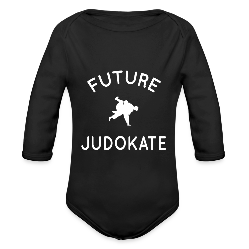 Body Bébé bio manches longues - Future judokate - noir