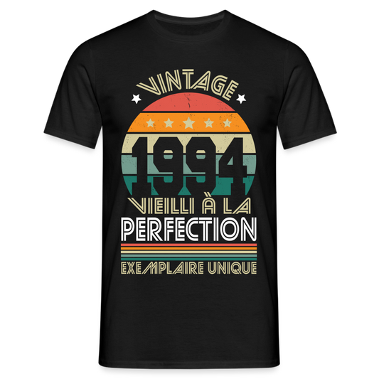 T-shirt Homme - Anniversaire 31 Ans - Vintage 1994 - noir