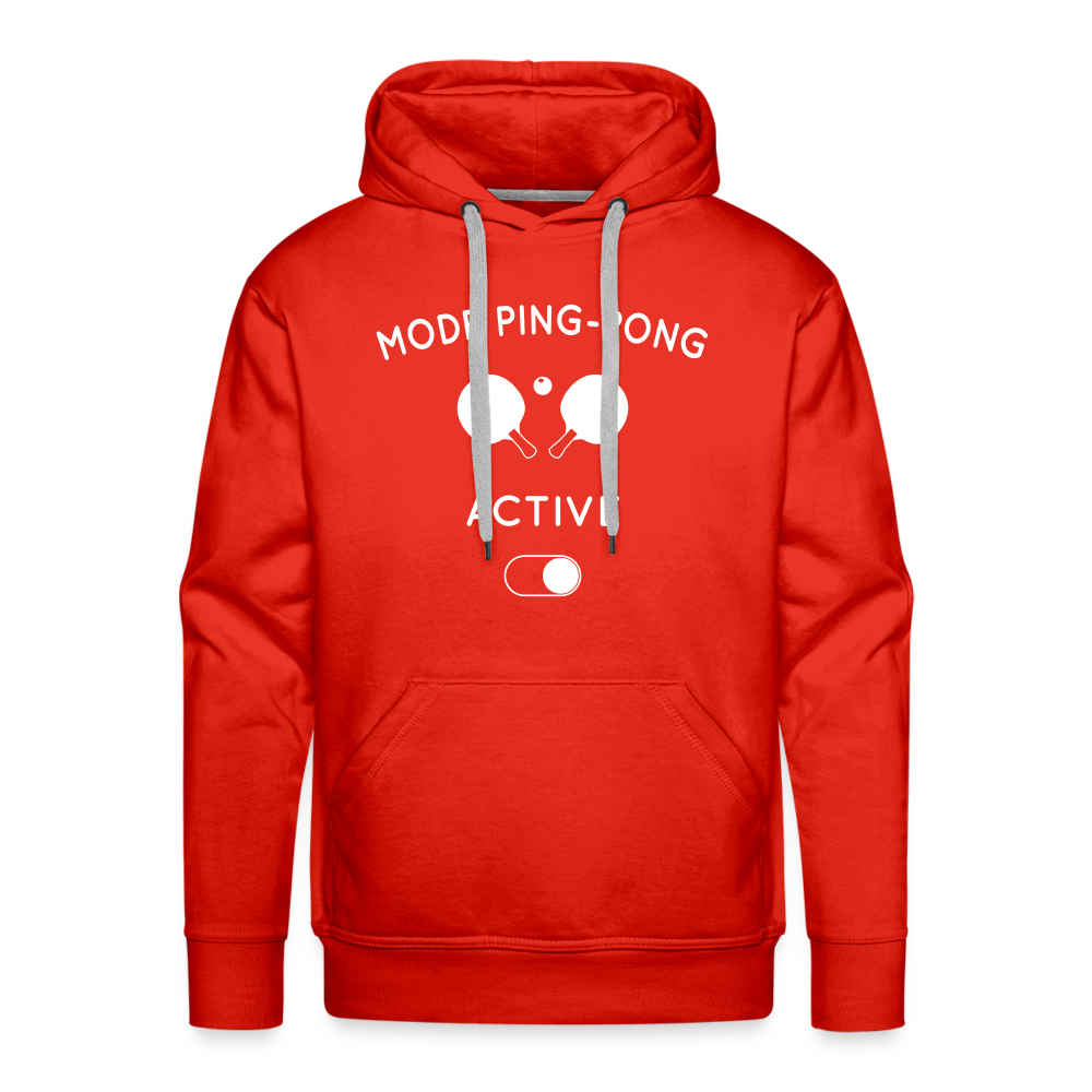 Sweat à capuche Premium Homme - Mode ping-pong activé - rouge