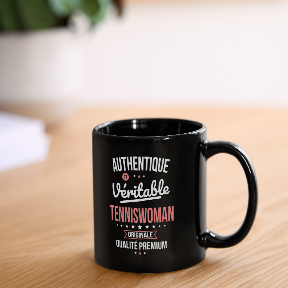 Mug uni - Authentique et véritable Tenniswoman - noir