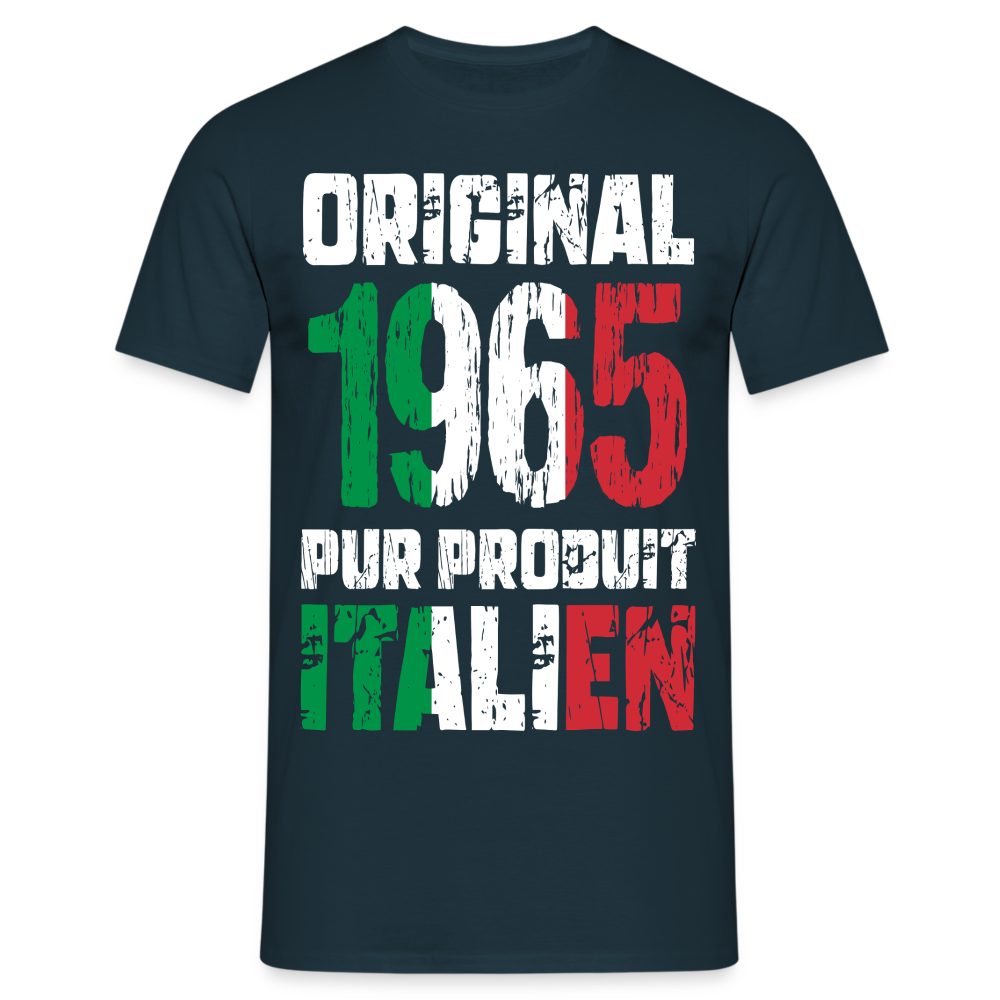 T-shirt Homme - Anniversaire 60 Ans - Original 1965 - Pur produit Italien - marine