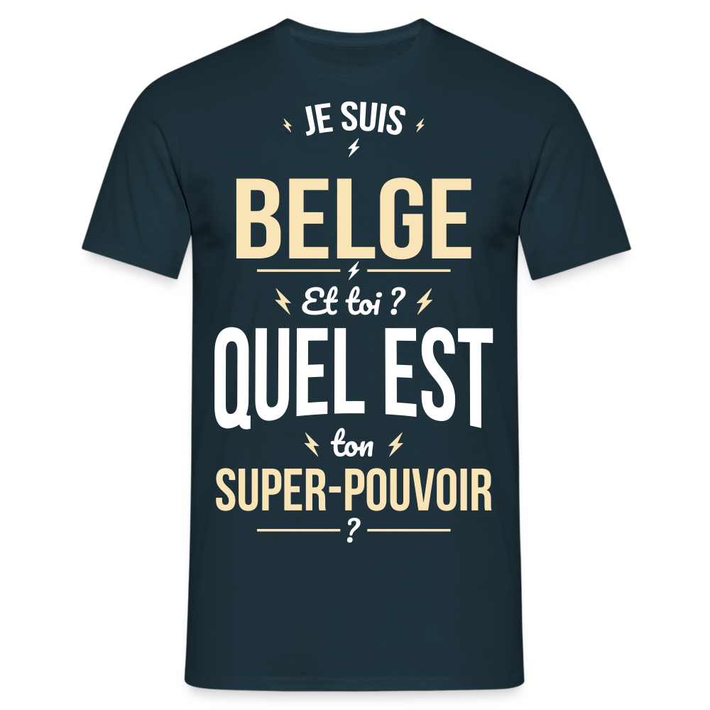 T-shirt Homme - Je suis Belge - Super-pouvoir - marine