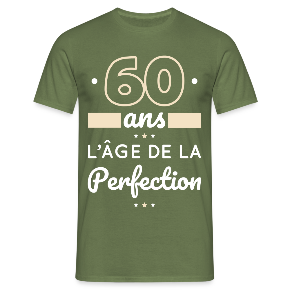 T-shirt Homme - 60 ans l'âge de la perfection - vert militaire