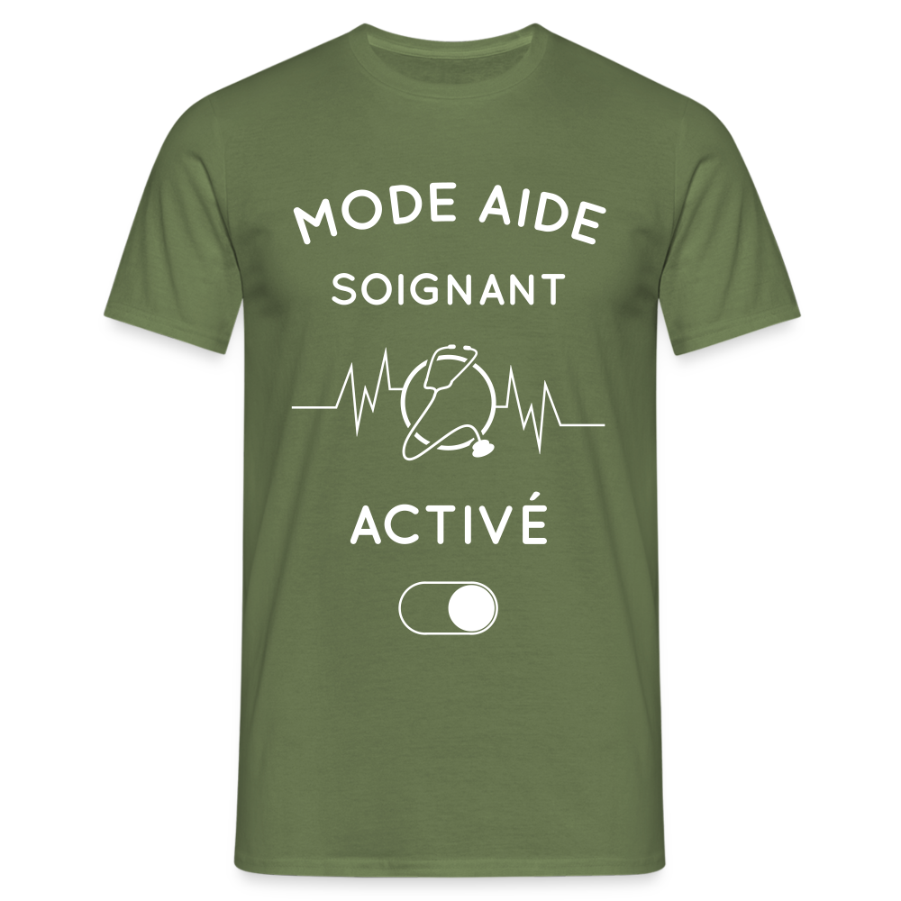 T-shirt Homme - Mode aide-soignant activé - vert militaire