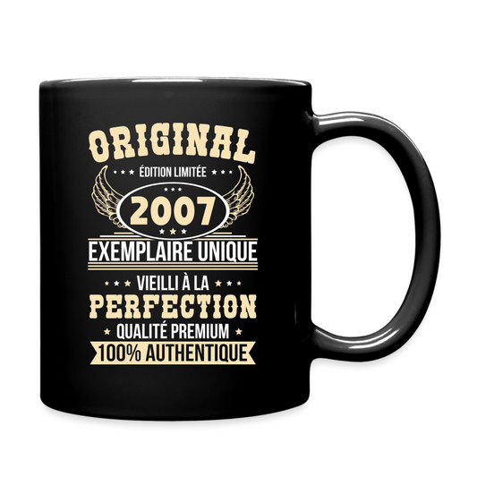 Mug uni Homme - Anniversaire 18 Ans - Original 2007 - noir