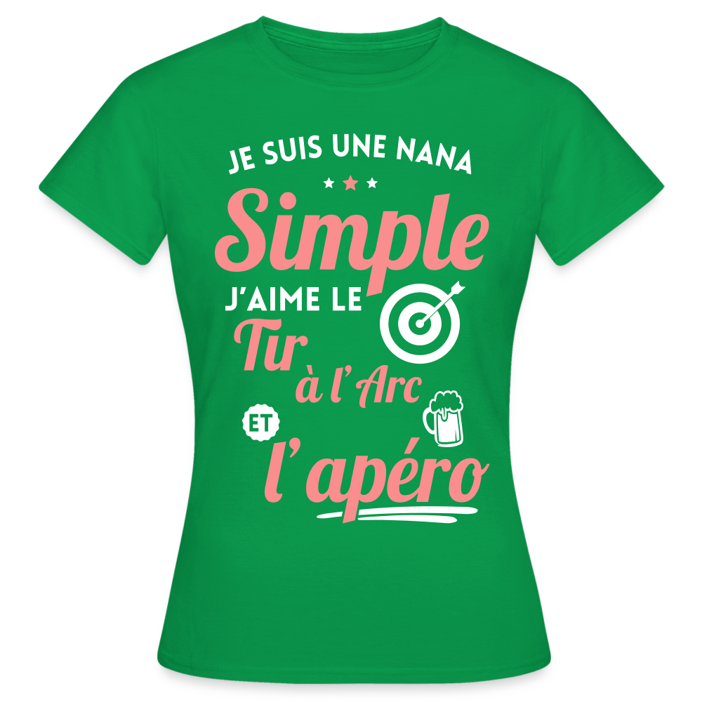 T-shirt Femme - J'aime le tir à l'arc et l'apéro - vert