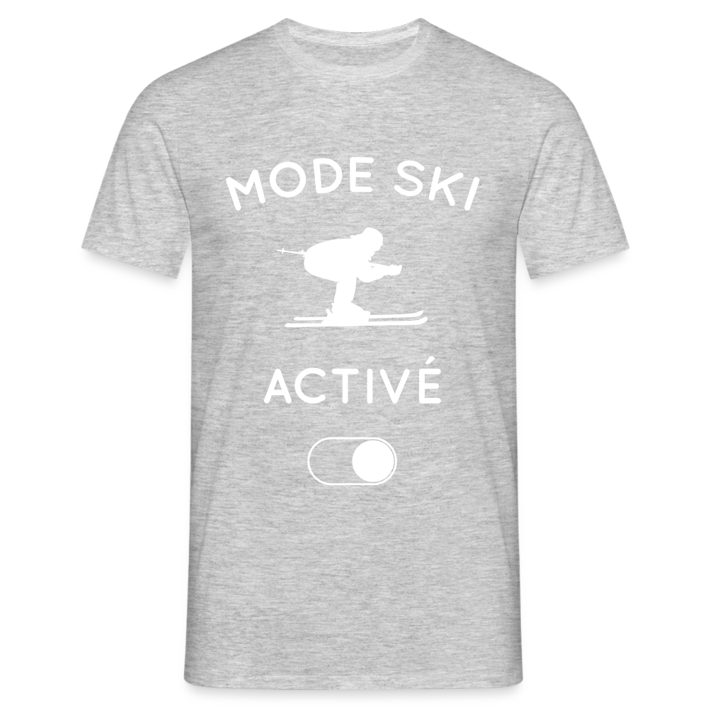 T-shirt Homme - Mode ski activé - gris chiné