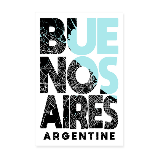 Poster Buenos Aires - Plan Buenos Aires - 20 x 30 cm - blanc