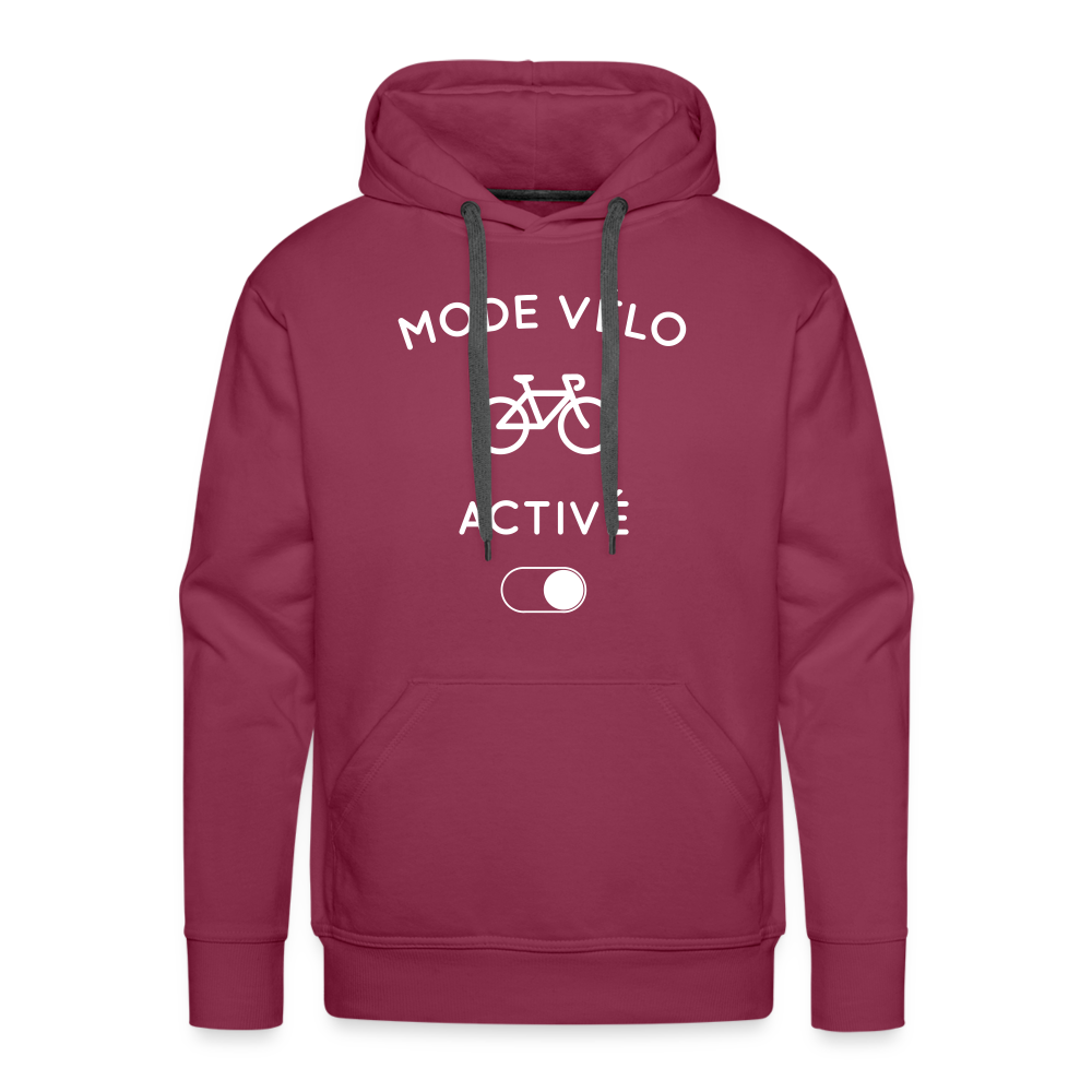 Sweat à capuche Premium Homme - Mode vélo activé - bordeaux