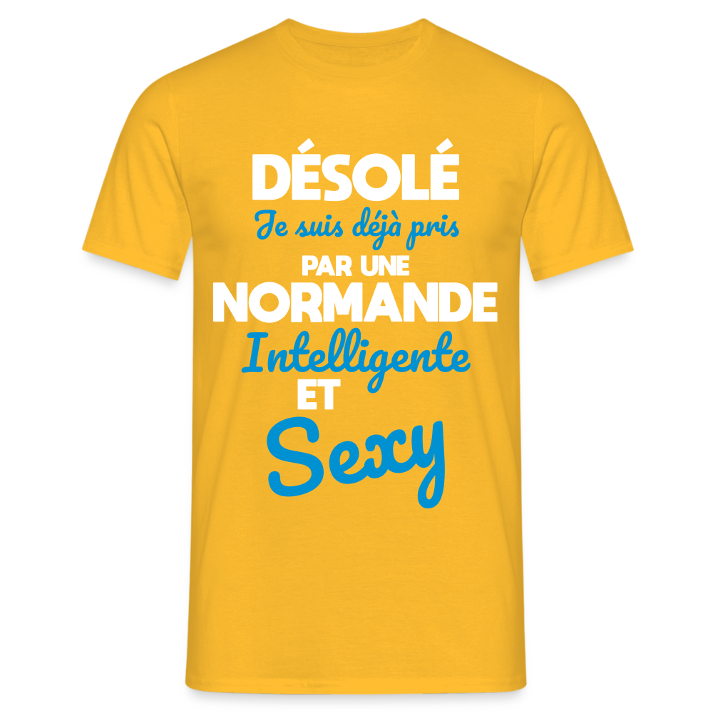 T-shirt Homme -  Je suis déjà pris par une Normande intelligente et sexy - jaune