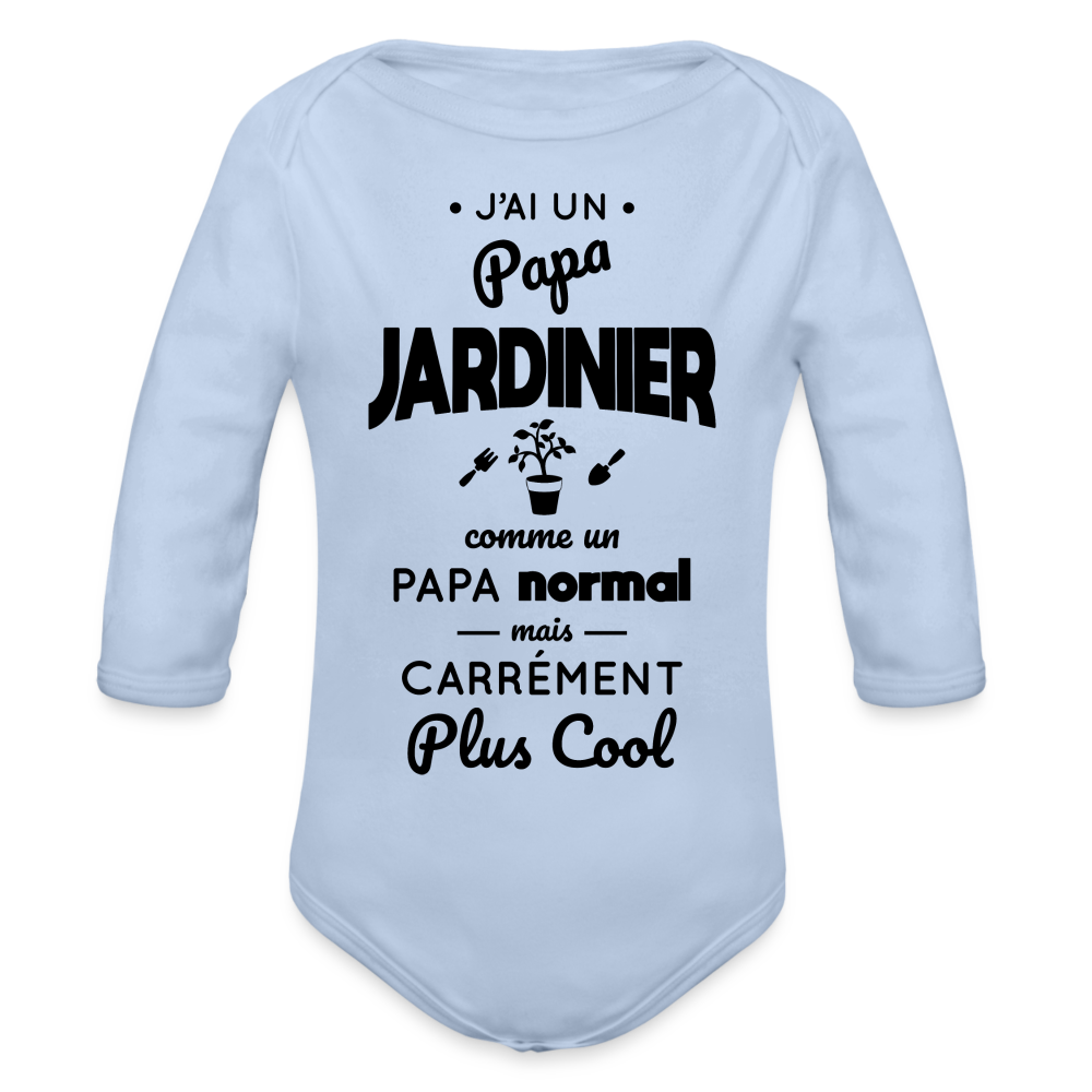 Body Bébé bio manches longues - J'ai un papa jardinier - ciel