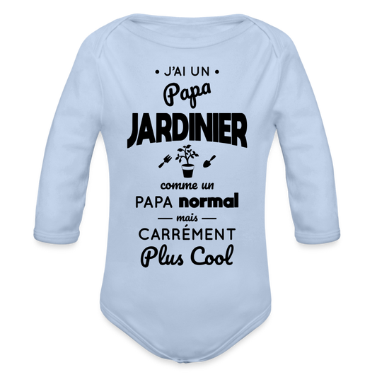 Body Bébé bio manches longues - J'ai un papa jardinier - ciel