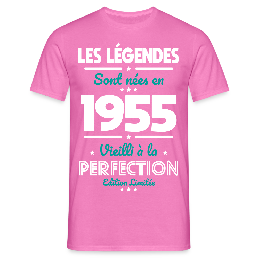 T-shirt Homme - Anniversaire 70 Ans - Les Légendes sont nées en 1955 - rose