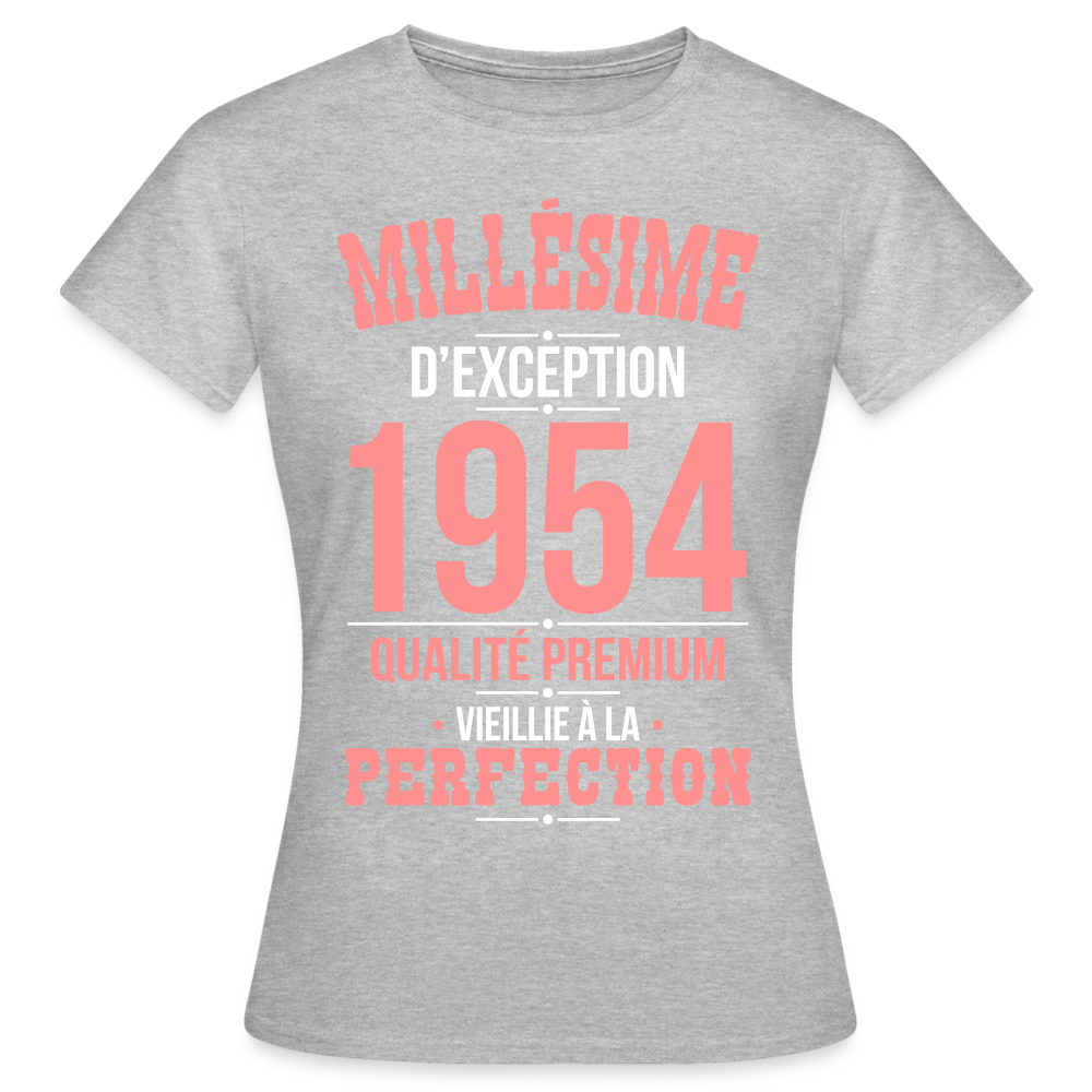 T-shirt Femme - Anniversaire 70 Ans - Millésime 1954 - gris chiné