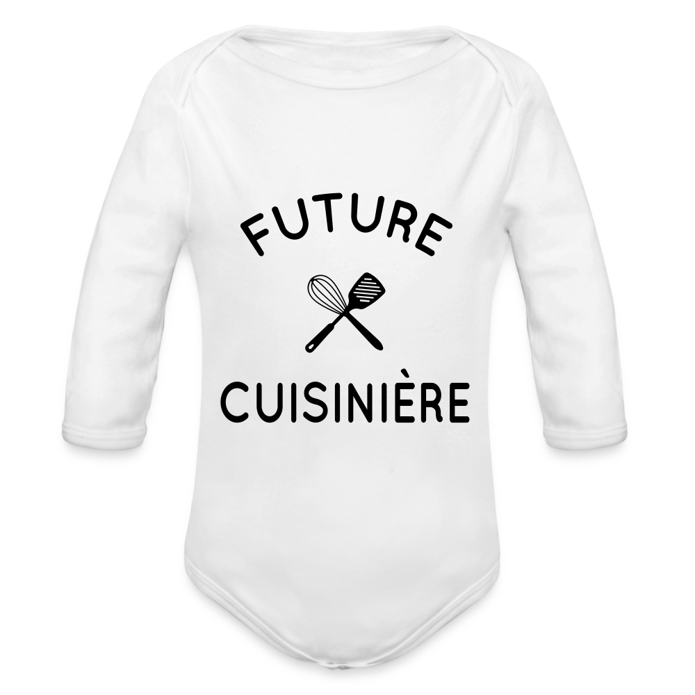 Body Bébé bio manches longues - Future cuisinière - blanc