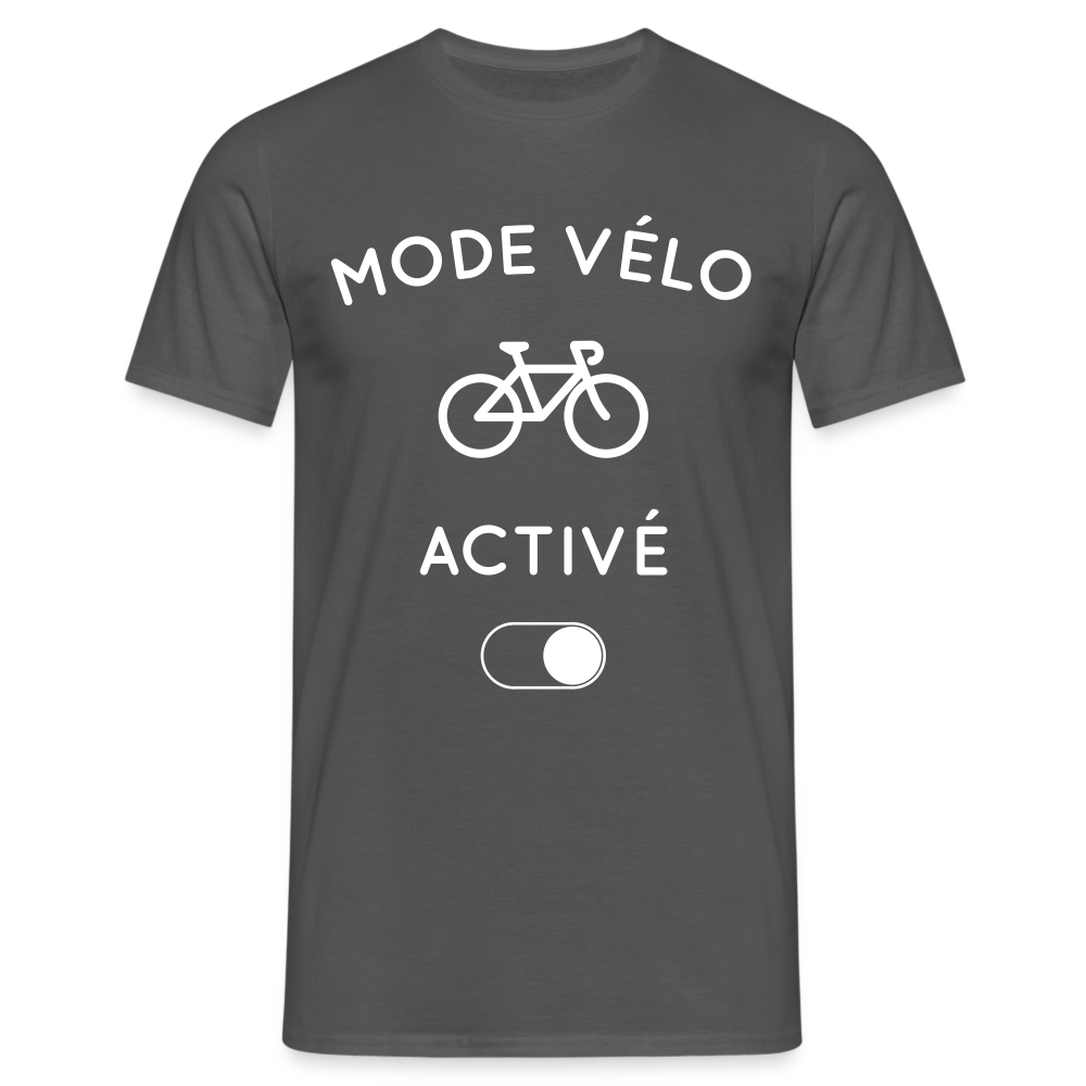 T-shirt Homme -  Mode vélo activé - charbon