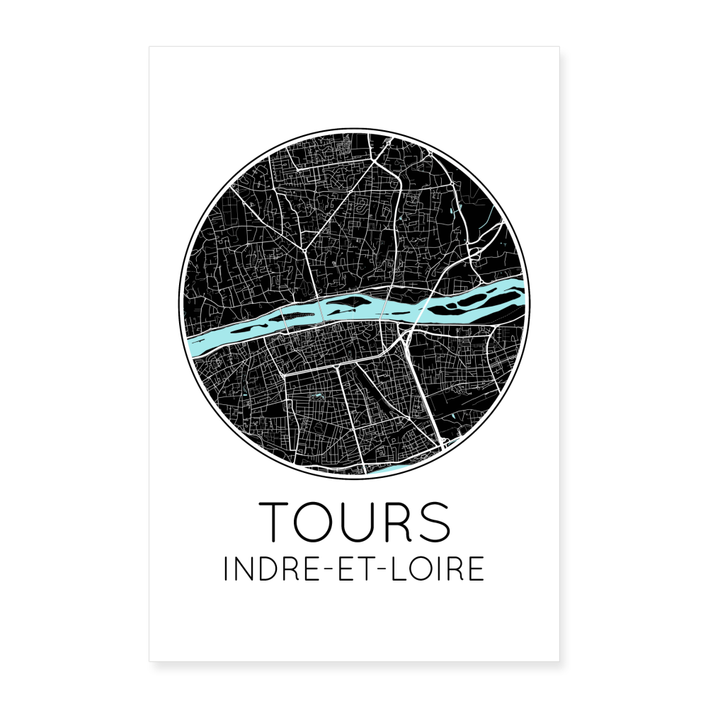 Poster Tours - Plan Tours - 40 x 60 cm - blanc